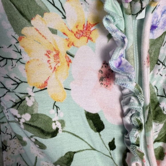 Posh Peanut Baby Girl Bamboo Floral Ruffle Footie Pajamas 3-6 Months - Picture 5 of 5